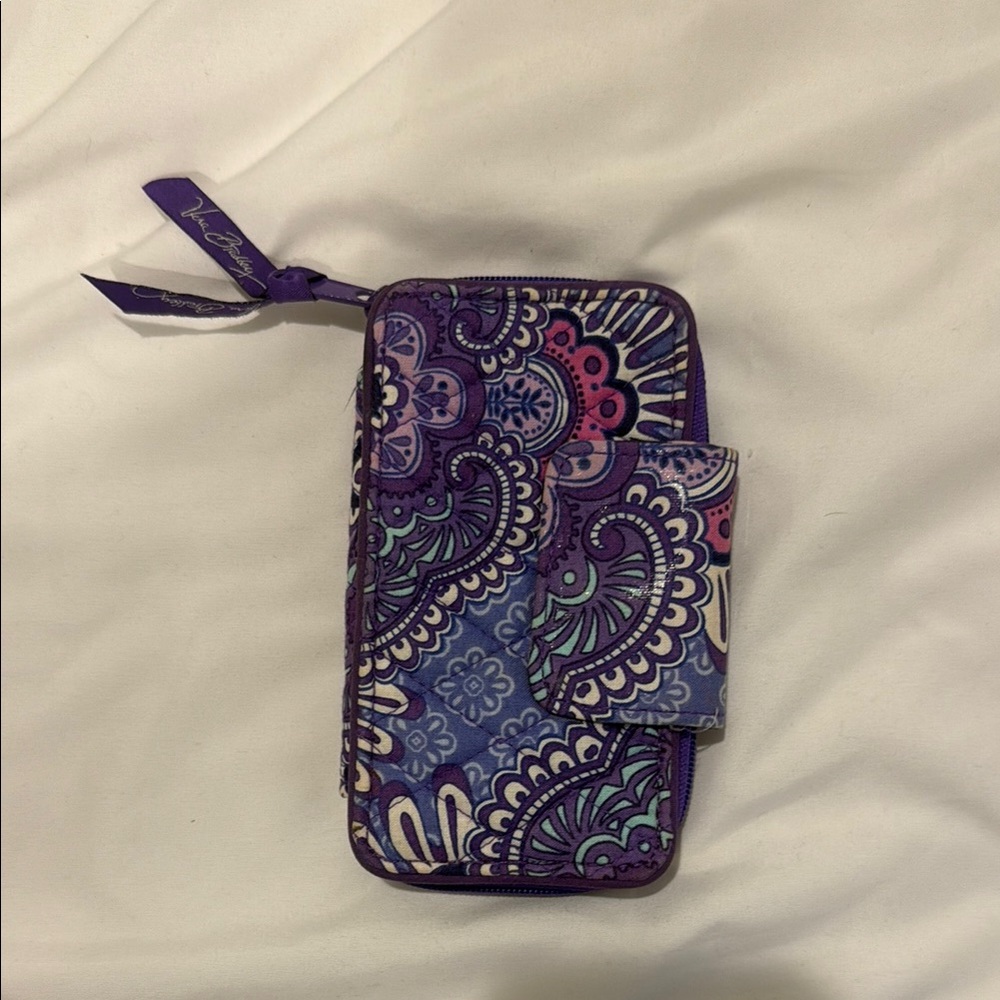 Vera Bradley Purple Paisley Phone Wristlet Wallet
